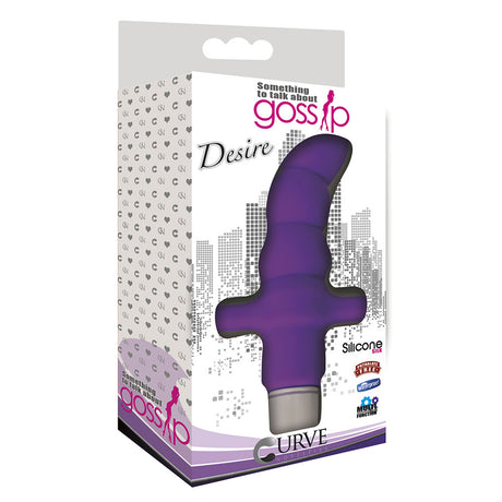 Gossip Desire Violet Silicone Anal Vibrator packaging featuring a sleek purple design for backdoor exploration.