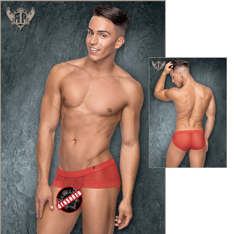 Male Power Hoser Micro Mini Hose Short Red Medium