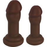Jock Cockhead Anal Plug Duo Set Chocolate featuring two realistically shaped anal plugs.