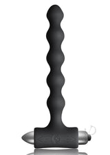 Petite Sensations Pearls Silicone Vibrating Anal Beads Black for deep pleasure and anal exploration.