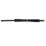 Sportsheets S&M Orbit Day Collar Rainbow Faux Leather black faux leather collar with buckle and ring detail