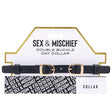 S&M Double Buckle Faux Leather Day Collar displayed with dual buckle design on packaging.
