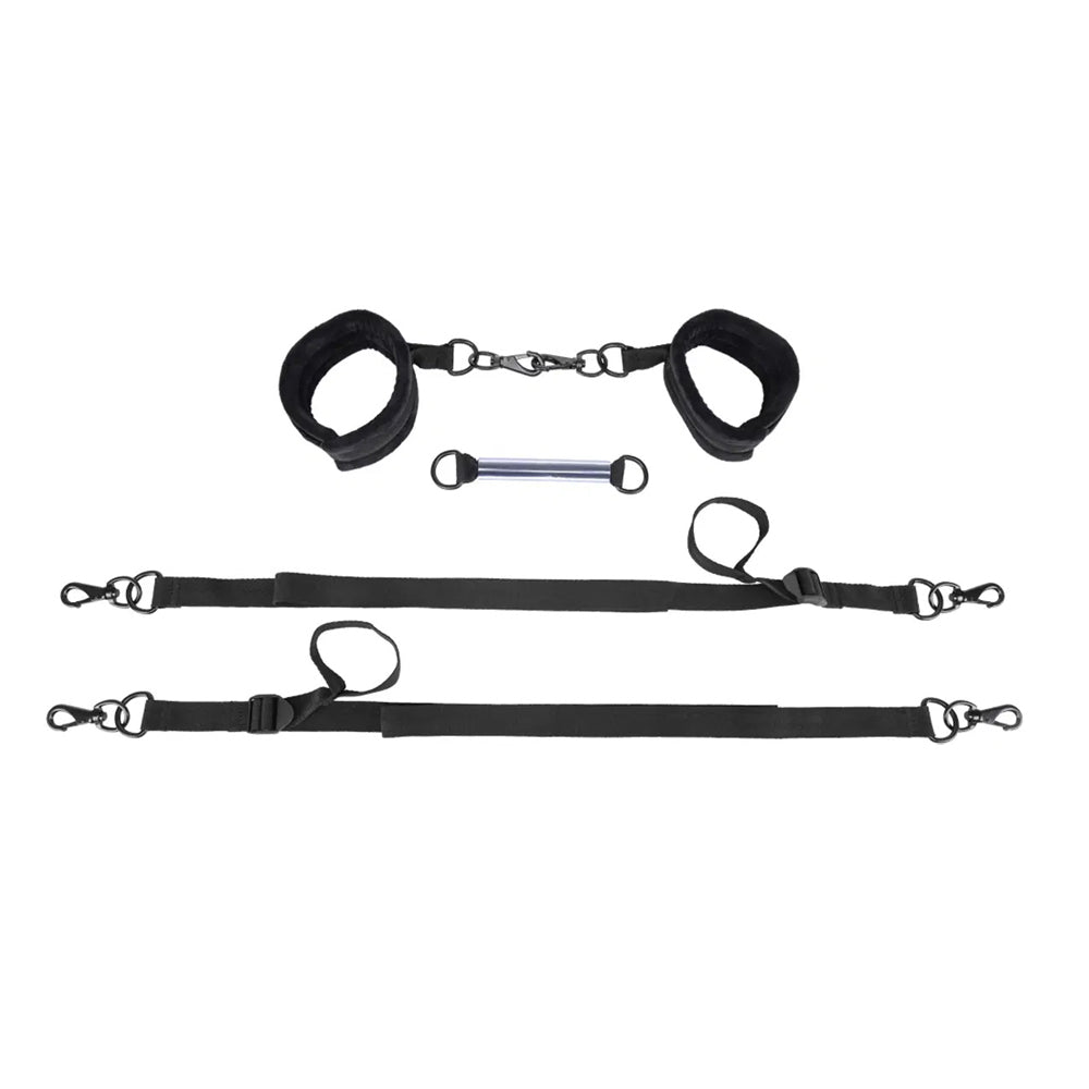 Sportsheets Pivot Connection Kit Restraint Cuffs with adjustable tethers and cuffs for versatile play and comfortable support.