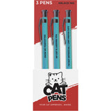 Wood Rocket Cat People Pens 3 Pack featuring humorous cat-themed designs for fun writing.