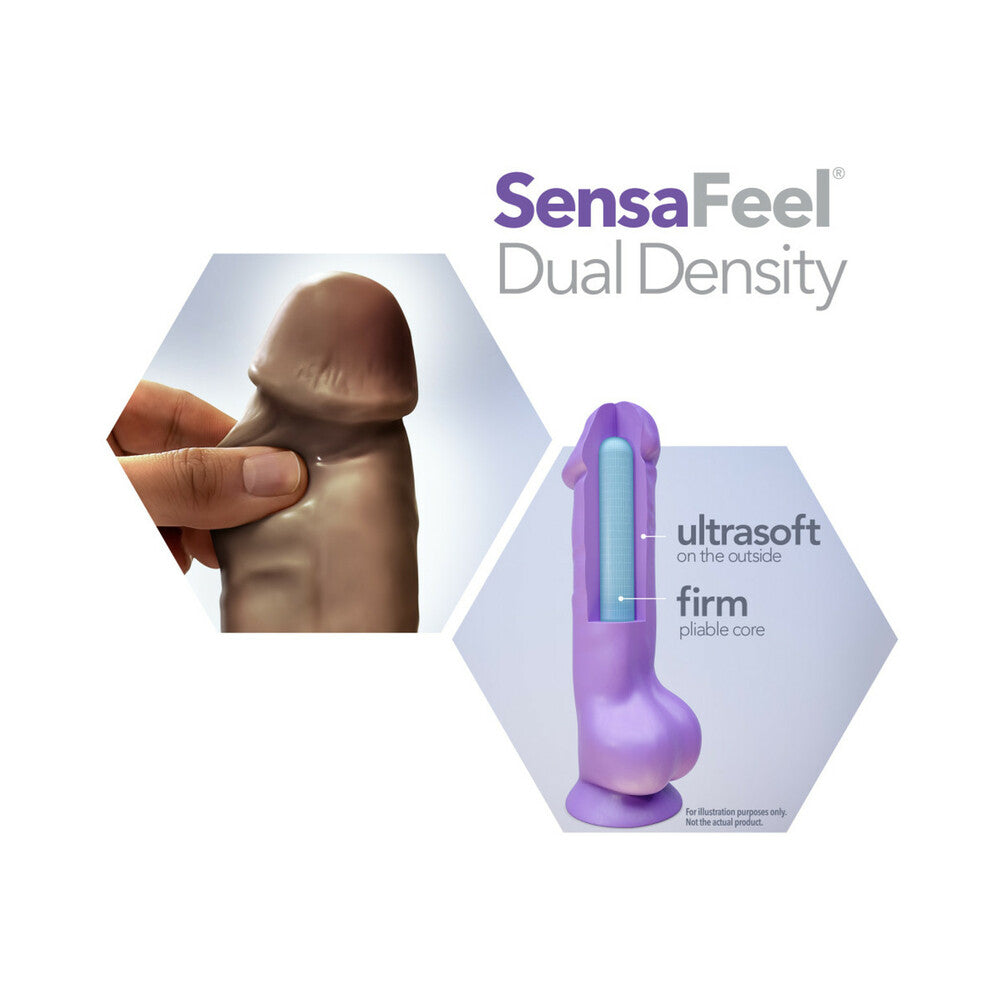 Au Naturel Big Boy 10 inches Posable Dual Density Dildo with Balls Brown