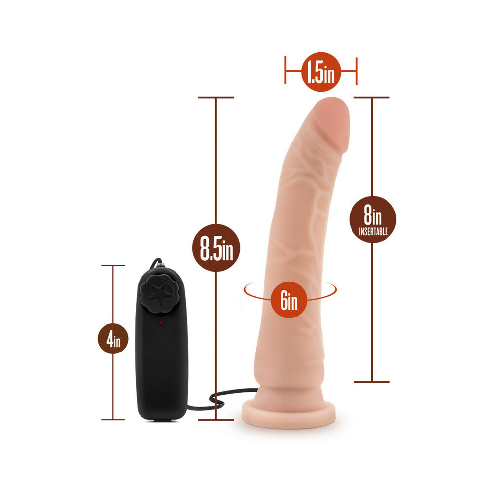Dr. Skin Remote-Controlled Realistic 8.5 inches Vibrating Dildo Beige