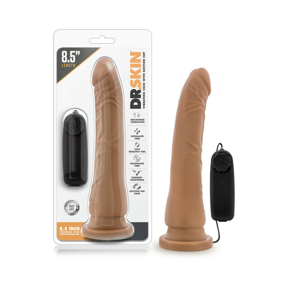 Dr. Skin Remote-Controlled Realistic 8.5 inches Vibrating Dildo Tan