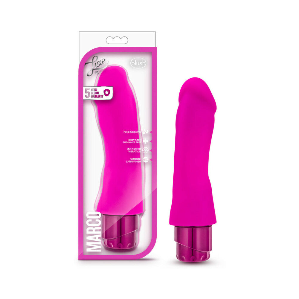 Luxe Marco 7.75 inches Silicone Vibrating Dildo Pink