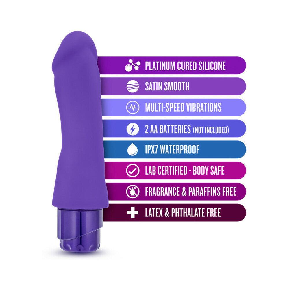 Luxe Marco 7.75 inches Silicone Vibrating Dildo Purple
