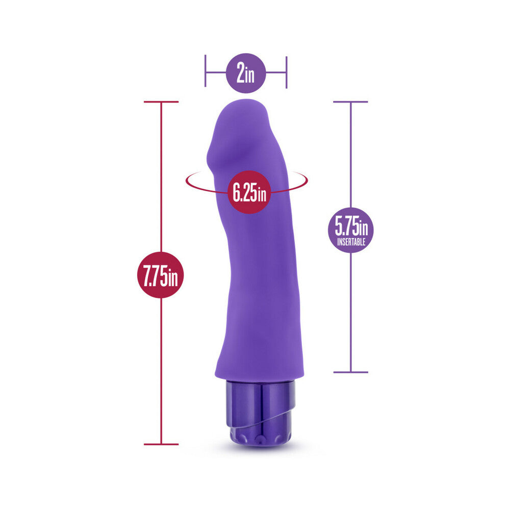 Luxe Marco 7.75 inches Silicone Vibrating Dildo Purple