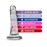 Naturally Yours 5.5 inches Glitter Dong Realistic Dildo Sparkling Clear