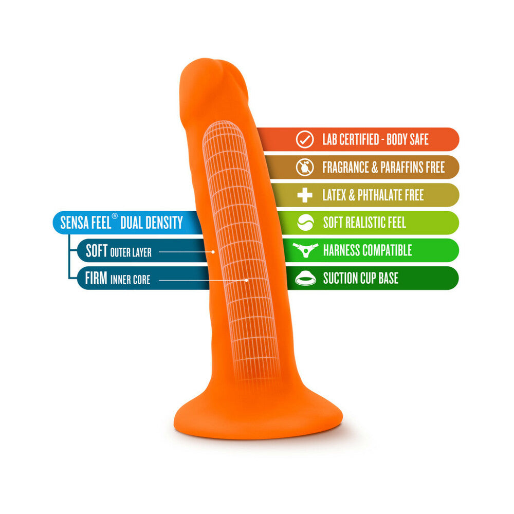 Neo 6 inches Dual Density Dildo Neon Orange