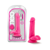 Neo 6 inches Dual Density Dildo with Balls Neon Pink