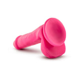 Neo 6 inches Dual Density Dildo with Balls Neon Pink