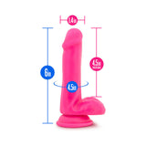 Neo 6 inches Dual Density Dildo with Balls Neon Pink