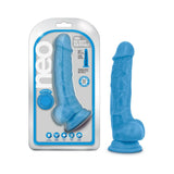 Neo 7.5 inches Dual Density Dildo with Balls Neon Blue