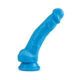 Neo 7.5 inches Dual Density Dildo with Balls Neon Blue