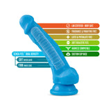 Neo 7.5 inches Dual Density Dildo with Balls Neon Blue