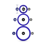 Blush Performance VS4 Pure Premium Silicone Cockrings 3-Pack Set Indigo