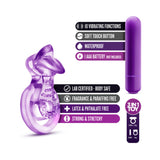 Play with Me Lick It Vibrating Double Strap Cockring Purple