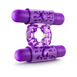 Play with Me Double Play Dual Vibrating Cockring Purple