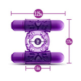 Play with Me Double Play Dual Vibrating Cockring Purple
