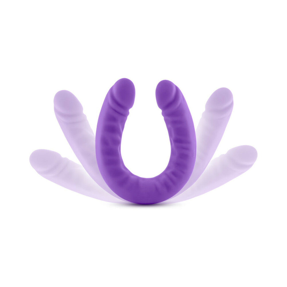 Blush Ruse Realistic 18 inches Silicone Slim Double Dong Dual Ended Dildo Purple