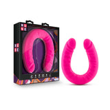 Blush Ruse Realistic 18 inches Silicone Slim Double Dong Dual Ended Dildo Hot Pink