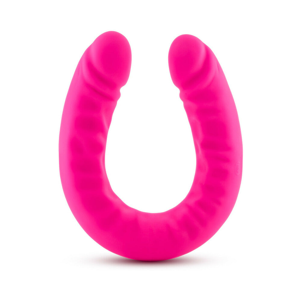 Blush Ruse Realistic 18 inches Silicone Slim Double Dong Dual Ended Dildo Hot Pink
