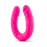 Blush Ruse Realistic 18 inches Silicone Slim Double Dong Dual Ended Dildo Hot Pink