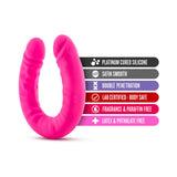 Blush Ruse Realistic 18 inches Silicone Slim Double Dong Dual Ended Dildo Hot Pink