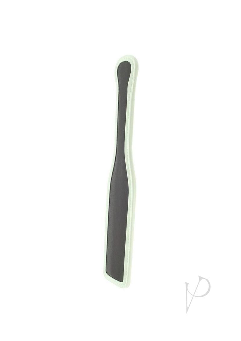 GLO Bondage Glow In The Dark Paddle Green designed for playful restraint and glowing in low-light settings.