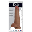Jock 12 Inch Dong With Balls Latte realistic dildo with lifelike detail and sculpted balls in latte color.