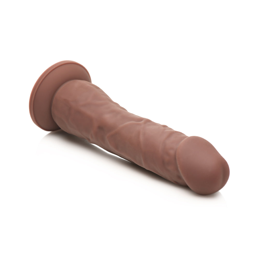 Easy Riders 7 Inch Realistic Silicone Dildo Dark - lifelike silicone dildo with sculpted head and veiny shaft.