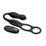 Jock Hyper Thrusting and Vibrating Anal Plug with C-Ring with remote control for enhanced stimulation.