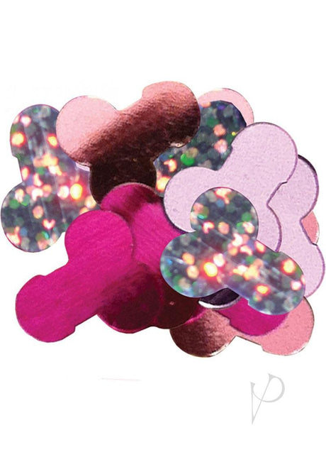 Bachelorette Mylar Party Pecker Confetti Jumbo Multicolor - colorful oversized confetti for bachelorette parties and celebrations.
