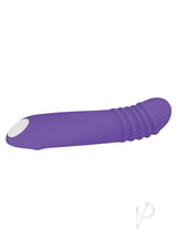 The G Rave Silicone G-Spot Light-Up Vibrator Purple with ergonomic design and ribbed collar for enhanced pleasure