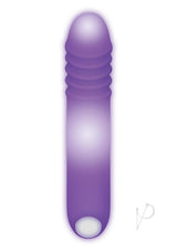 The G Rave Silicone G-Spot Light-Up Vibrator Purple with ribbed design for enhanced pleasure.