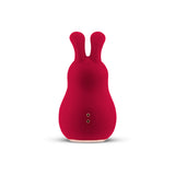Platinum Hearts Air Suction Bunny Kiss in red, featuring air suction and vibrating ears for a customizable pleasure experience.