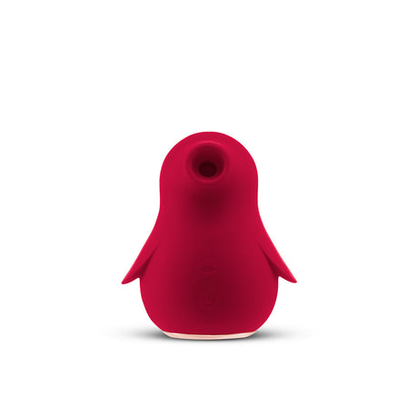 Platinum Hearts Mini Suction Massager Passion Kiss in a cute penguin shape, featuring air suction and vibration technology.