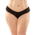 Dahlia Cheeky Hipster Panty Black Queen Size featuring lace trim and keyhole cutout for a flattering fit.
