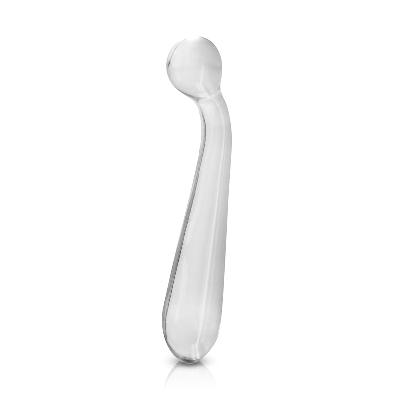 NS Novelties Crystal Glass G Spot Wand Clear showcasing its sleek and elegant design for targeted stimulation.