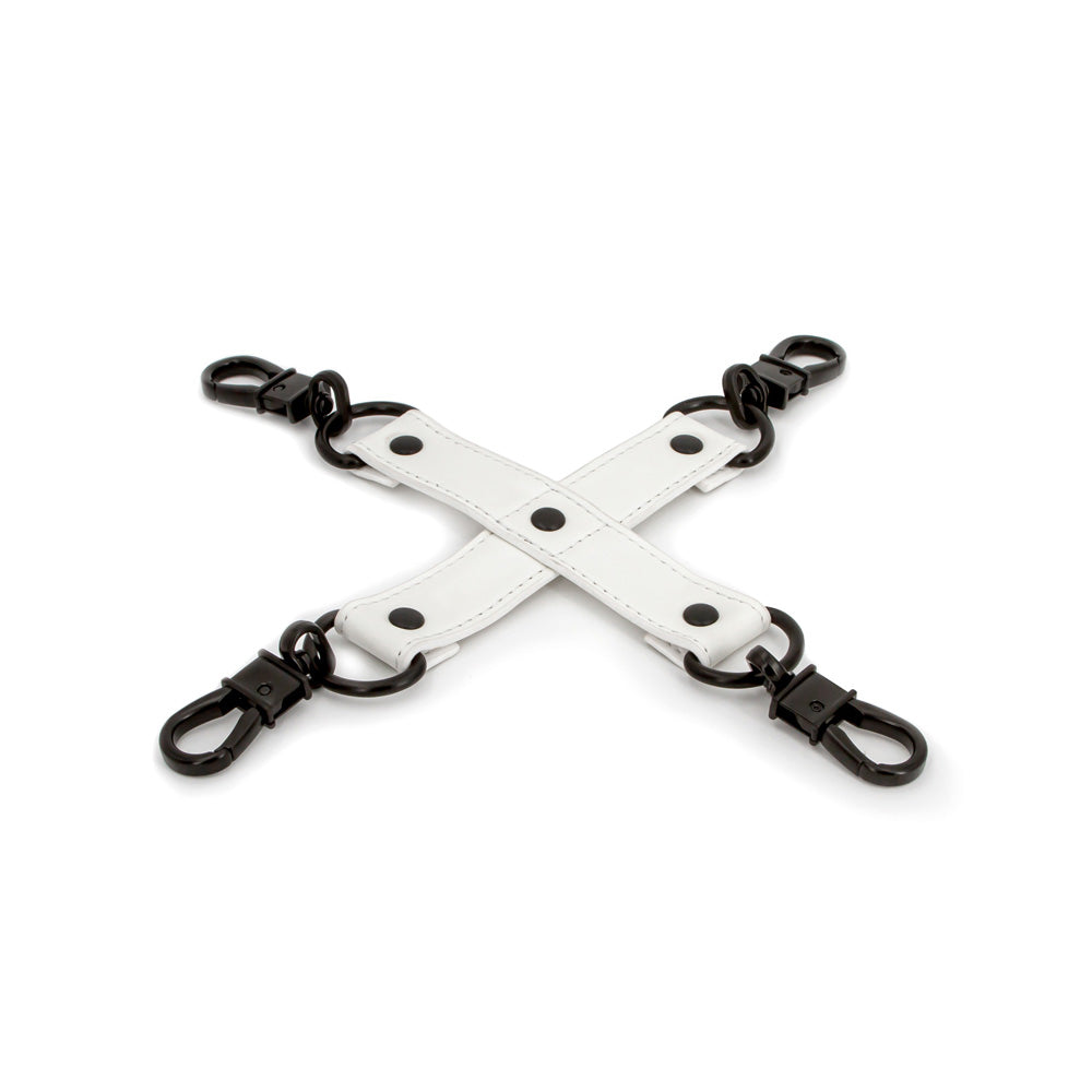 NS Novelties Glo Bondage Hog Tie Green designed for restraint and power play in a bold white and black design.