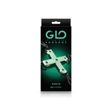 NS Novelties Glo Bondage Hog Tie Green packaging with glow-in-the-dark design for fetish adventures.