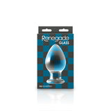 Renegade Glass Knight Anal Plug Clear packaging showcasing the elegant design, perfect for adventurous anal play.