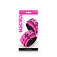 Electra Ankle Cuffs Pink Neoprene Lined Restraints packaging with vibrant pink cuffs showcased.
