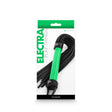 NS Novelties Electra Flogger Green packaging with vibrant green handle and black falls for sensation play.