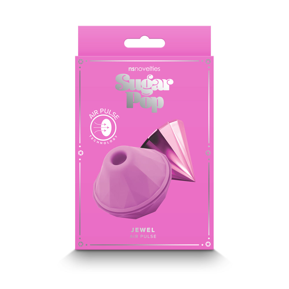 Sugar Pop Jewel Air Pulse Massager Pink packaging showcasing stylish design and air pulse technology.