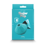 Sugar Pop Jewel Air Pulse Massager Teal packaging with air pulse technology design in turquoise color.