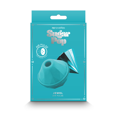 Sugar Pop Jewel Air Pulse Massager Teal packaging with air pulse technology design in turquoise color.